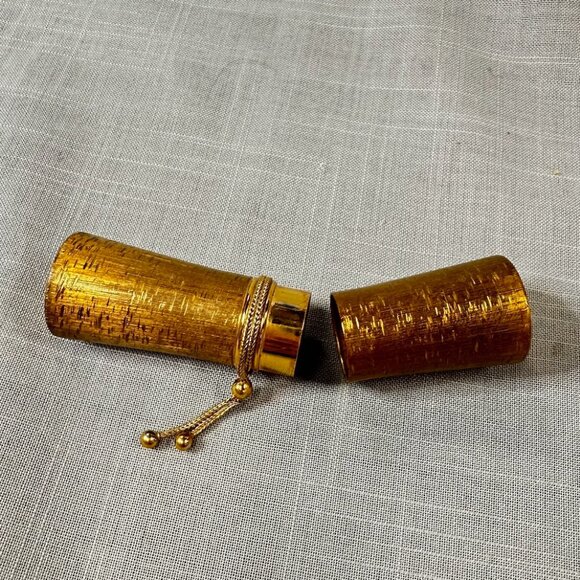 Vintage Revlon Lipstick Case Burnished Gold with Tassels - Picture 6 of 12